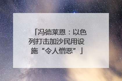 冯德莱恩：以色列打击加沙民用设施“令人憎恶”